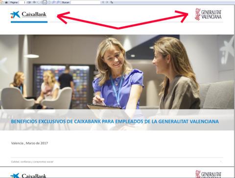 PDF de La Caixa en el logo de la Generalitat valenciana