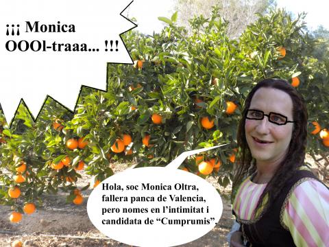 Caricatura de Monica Oltra i la seua intimitat del catalanisme